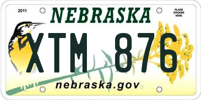 NE license plate XTM876