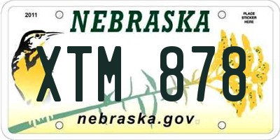 NE license plate XTM878