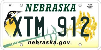 NE license plate XTM912