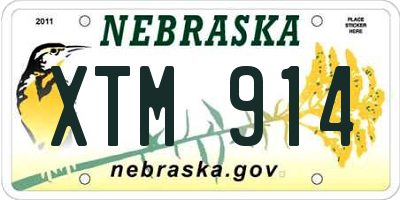 NE license plate XTM914