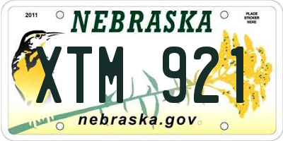 NE license plate XTM921