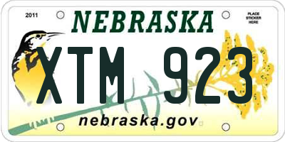 NE license plate XTM923