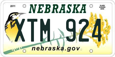 NE license plate XTM924