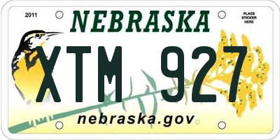 NE license plate XTM927