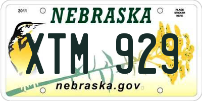 NE license plate XTM929