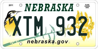 NE license plate XTM932