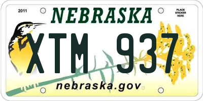 NE license plate XTM937