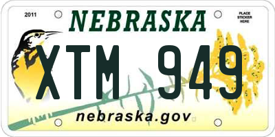 NE license plate XTM949