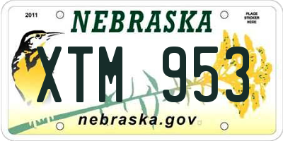 NE license plate XTM953