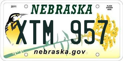 NE license plate XTM957