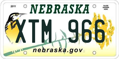 NE license plate XTM966