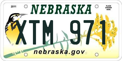 NE license plate XTM971