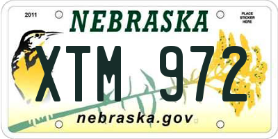NE license plate XTM972