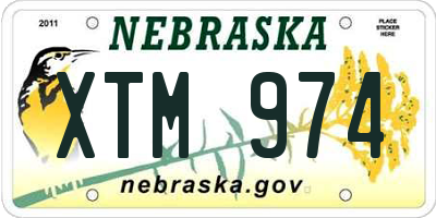 NE license plate XTM974