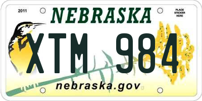 NE license plate XTM984