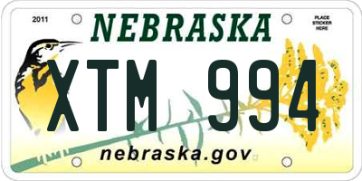 NE license plate XTM994