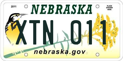 NE license plate XTN011