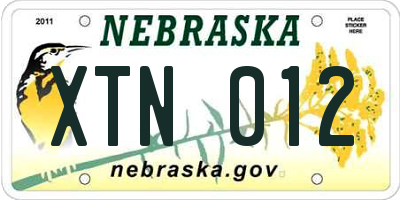NE license plate XTN012