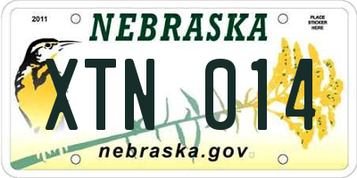 NE license plate XTN014
