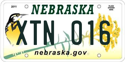 NE license plate XTN016