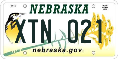 NE license plate XTN021