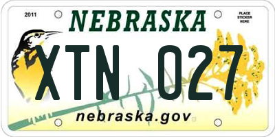 NE license plate XTN027