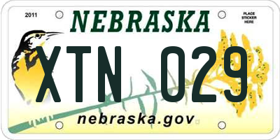 NE license plate XTN029