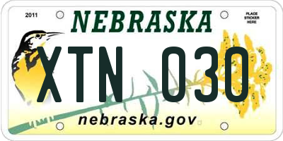 NE license plate XTN030