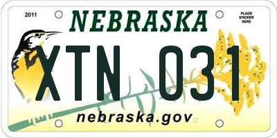 NE license plate XTN031