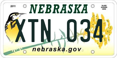 NE license plate XTN034