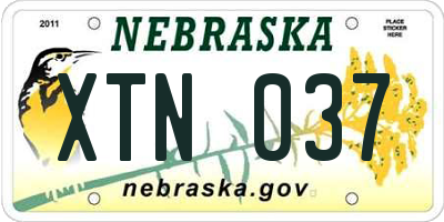 NE license plate XTN037