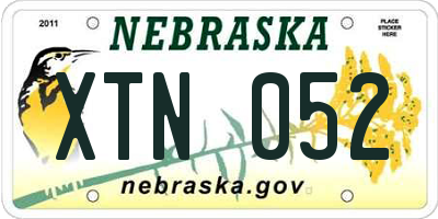 NE license plate XTN052