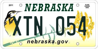 NE license plate XTN054