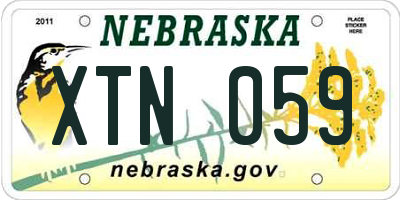 NE license plate XTN059