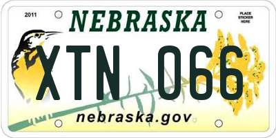 NE license plate XTN066
