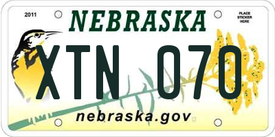 NE license plate XTN070