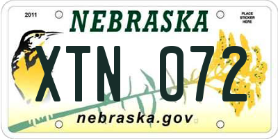 NE license plate XTN072