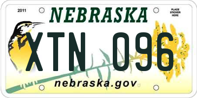 NE license plate XTN096
