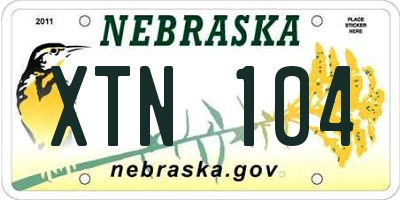 NE license plate XTN104
