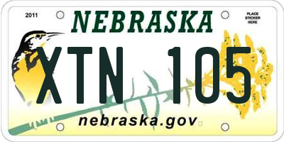 NE license plate XTN105