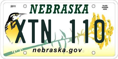 NE license plate XTN110