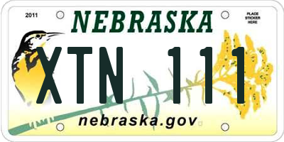 NE license plate XTN111