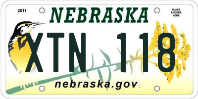 NE license plate XTN118