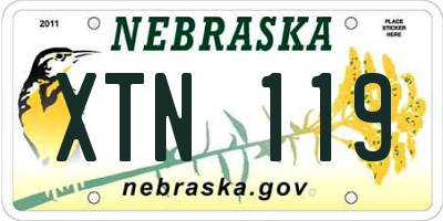 NE license plate XTN119