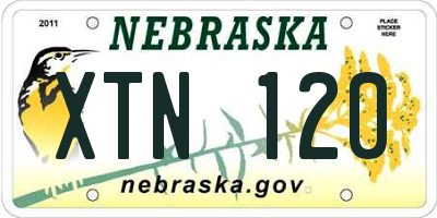 NE license plate XTN120