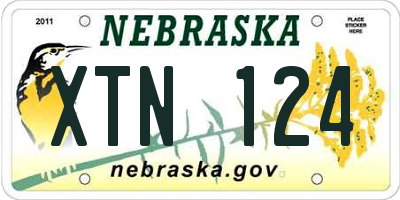 NE license plate XTN124