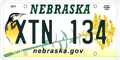 NE license plate XTN134