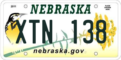 NE license plate XTN138