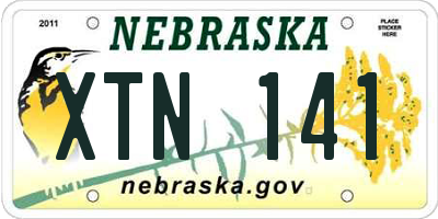 NE license plate XTN141