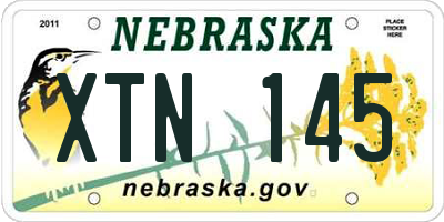 NE license plate XTN145